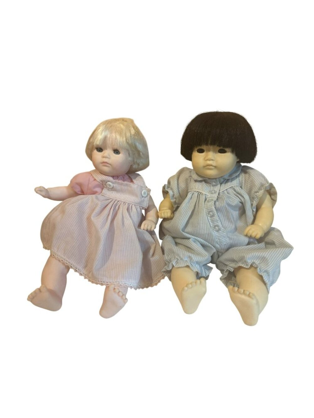 Dolls By Pauline Baby Dolls Lot of 2 Baby Dolls Soft Bodies Vinyl Heads 10"